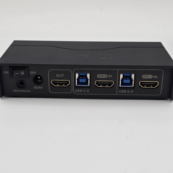 Dual Monitor KVM Switch 2 Port HDMI 4K@60Hz USB Hub Cables Remote Control - Picture 3 of 14